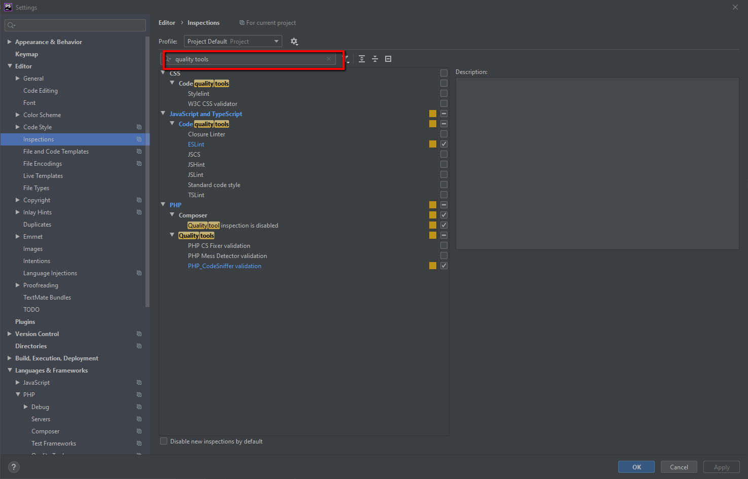 Search input