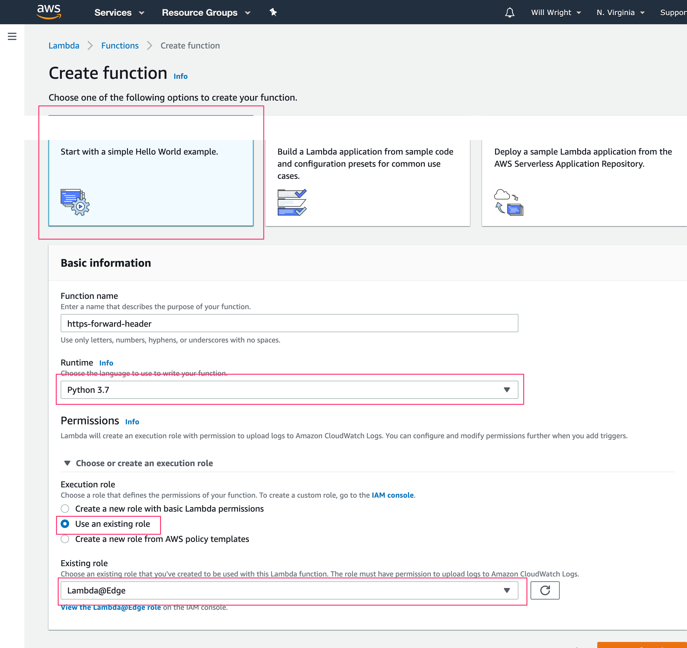 Create Function UI